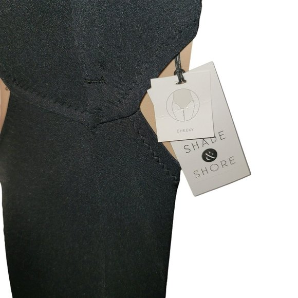 Shade & Shore Black Swimsuit Cheeky One Shoulder One Piece Bikini Medium Jj3400 - Picture 11 of 13